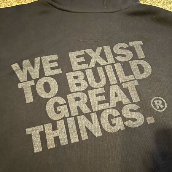 Carhartt Mens Black Sweatshirt Work Carpenter Hoodie Size Mens 3XL Essential - Picture 5 of 7